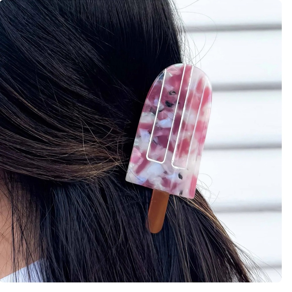 Pink and Cream Hair Claw